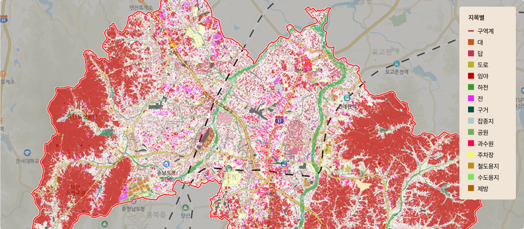 지목별 해치 지도