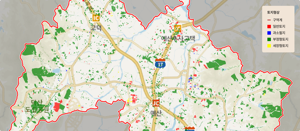 토지형상별 해치 지도